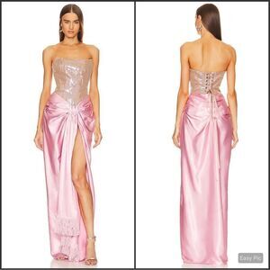 NWT Bronx and Banco Pink Size 4 Gina Gown Dress Flaw